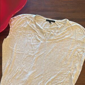 White House Black Market Cream Cap Sleeve Relaxed Tee